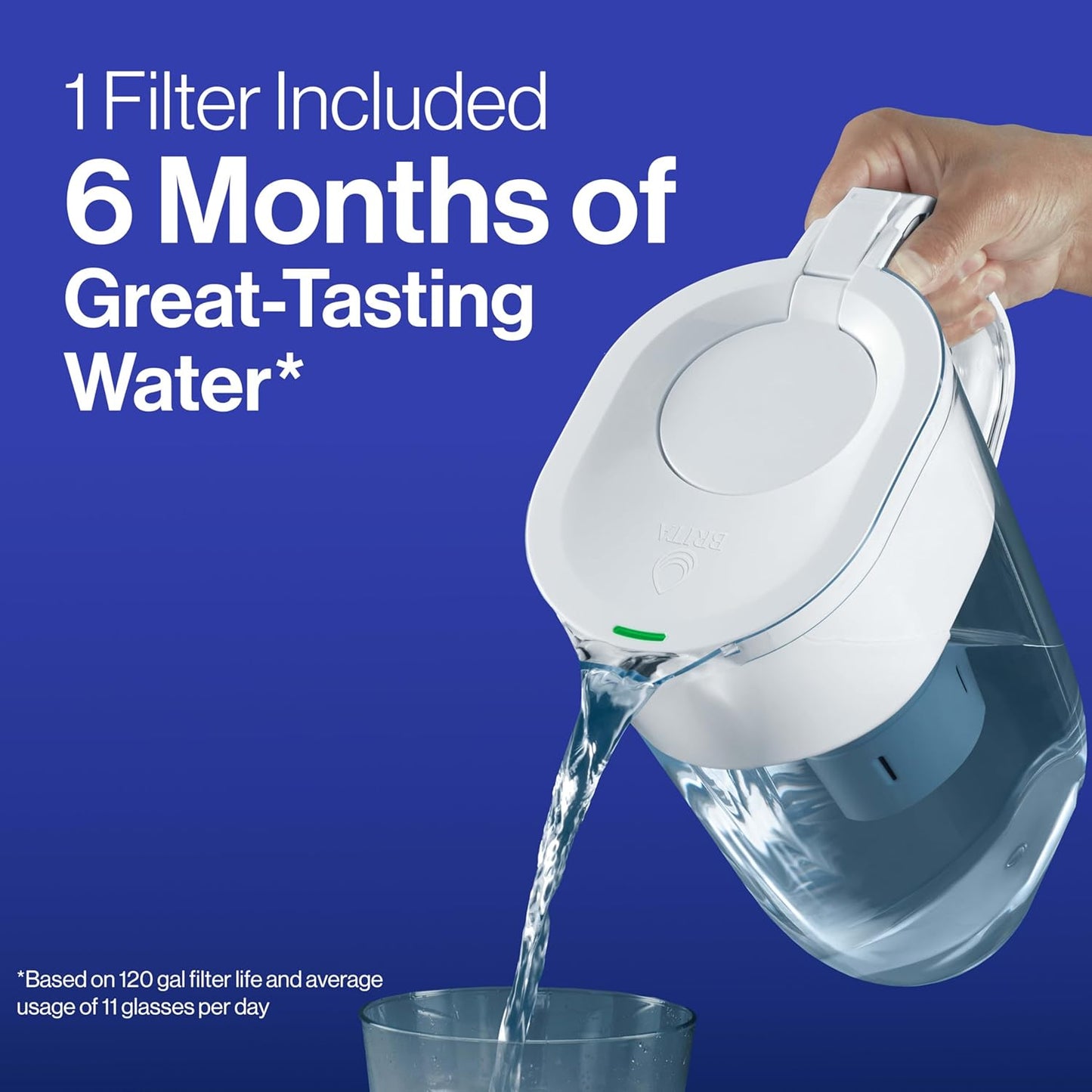 Brita Elite Water Filter Replacement for Pitchers and Dispensers, BPA-Free, Reduces 99% of Lead, Lasts Six Months or 120 Gallons, Includes 1 Pitcher Replacement Filter