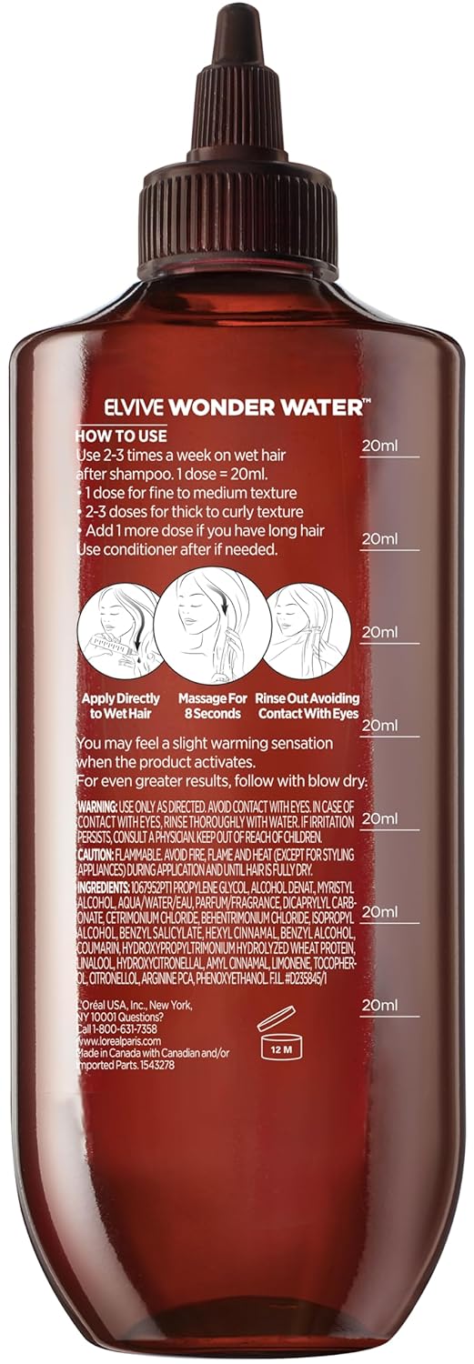 L’Oreal Paris Elvive 8 Second Wonder Water Lamellar, Rinse out Moisturizing Hair Treatment for Silky, Shiny Looking Hair, 6.8 FL; Oz