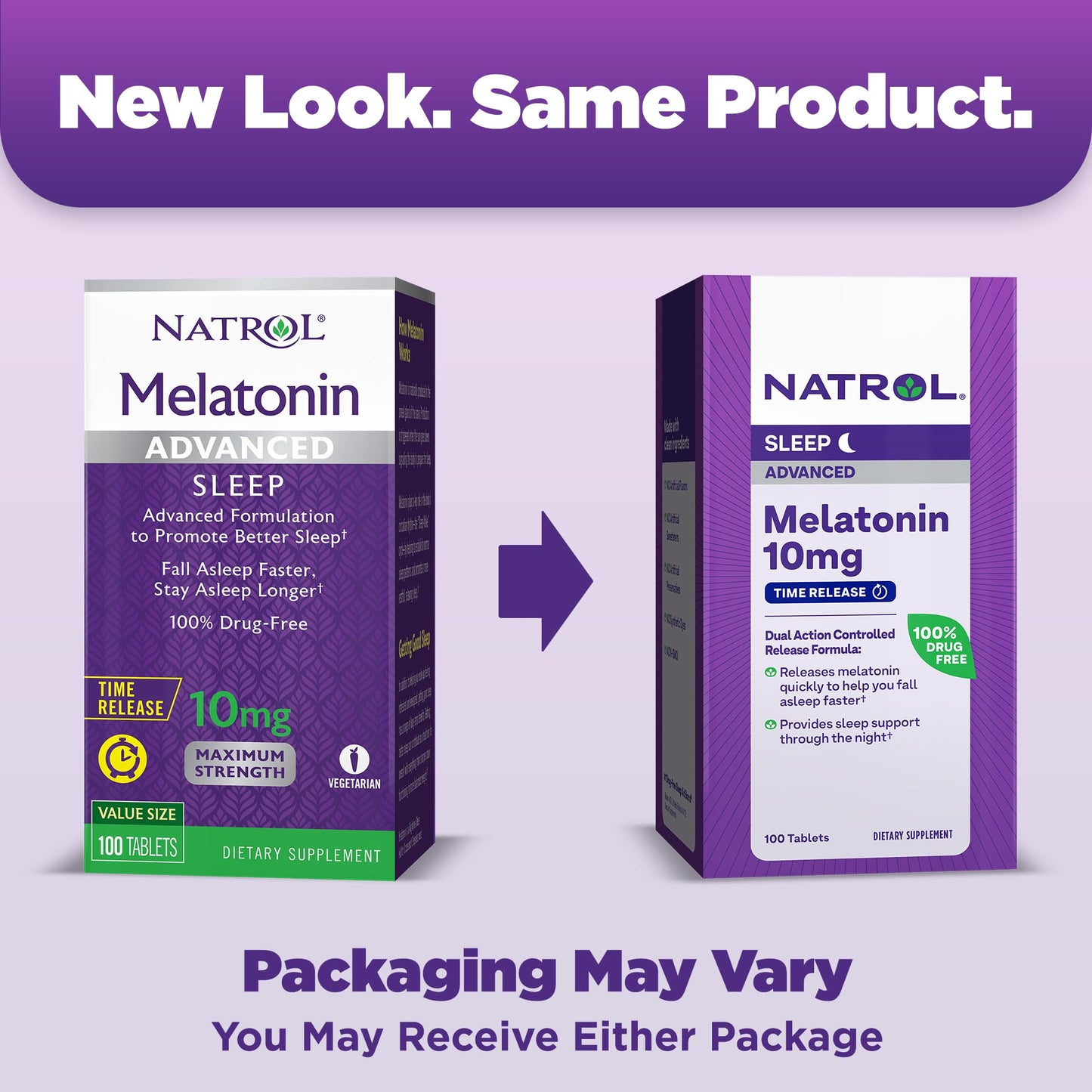 Natrol Advanced Sleep Melatonin 10mg, Dietary Supplement for Restful Sleep, Time Release Melatonin Tablets, 100 Time-Release Tablets, 100 Day Supply